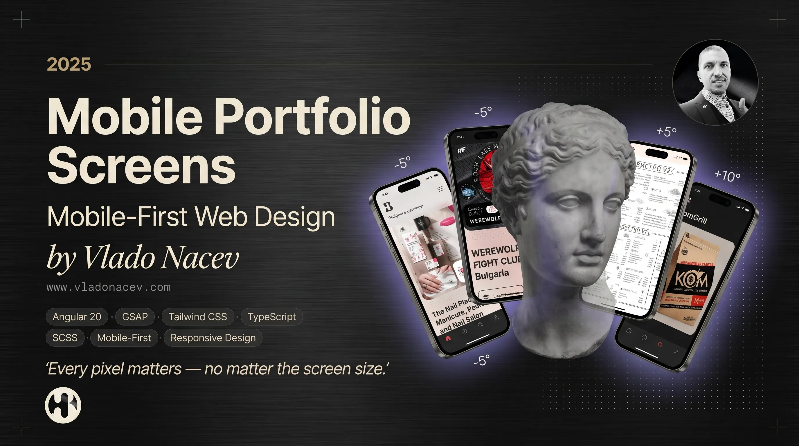 Mobile Portfolio Screens — Mobile-First Web Design by Vlado Nacev