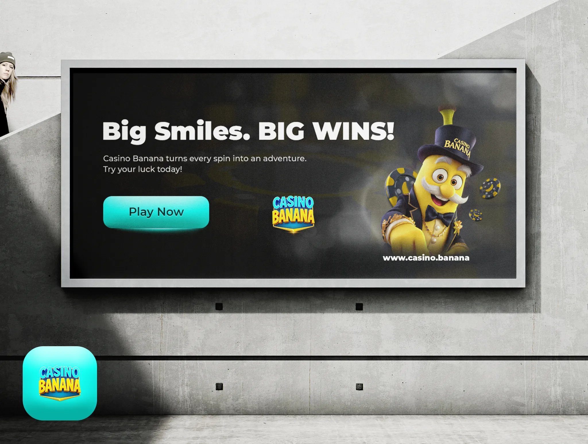 Casino Nano Banana - PLAY NOW Banner Inspired by Google's Nano Banana AI Agent